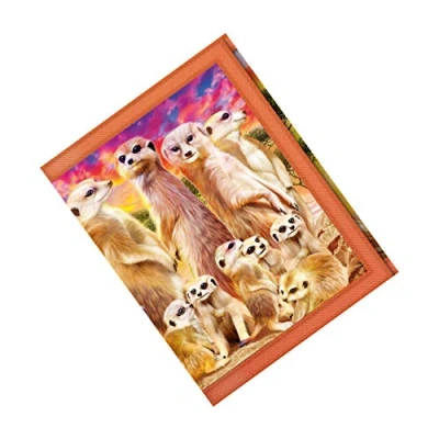 Afbeelding van 3D LiveLife Portemonnees Coole Meerkats van Deluxebase. Safari portemonnee. Geld, munten en kaarthouder met artwork gelicentieerd door de beroemde kunstenaar Michael Searle
