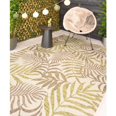 Afbeelding van Buitenkleed Palmbladeren Coastal Breeze Beige/groen 80x150 Cm