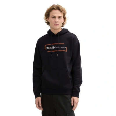 Afbeelding van TOM Tailor Denim MIT Print Hoodie, Heren, Maat: Large, Old black