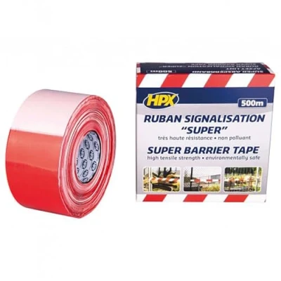 Afbeelding van HPX Super Afzetlint wit/rood 80mm x 500m