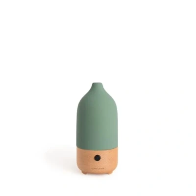 Afbeelding van CREATE Aroma/Ceramic/Aroma diffuser en mini luchtbevochtiger met saliegroen licht/tank 100 ml, voor ruimtes tot 20 35 m², 7 led kleuren, aromatherapie functie, 5 W