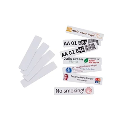 Afbeelding van COLOP e Mark zelfklevende plastic bordjes 80 x 18 mm, voor bedrukking met de mark, 1 verpakking = 50 stuks 156477 wit