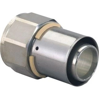 Afbeelding van Uponor s press fitting recht 1 delig hoek 0 graden aansluiting 40mm persmof 2 binnendraad 1046904