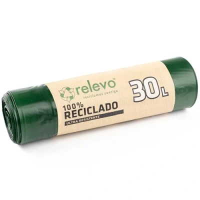 Afbeelding van Relevo 100% gerecyclede vuilniszakken, 30 liter, 15 stuks