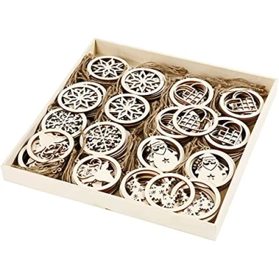 Afbeelding van Kerstornamenten, d: 8 cm, dikte 0,3 144 stuks, triplex