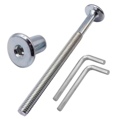 Afbeelding van SKIR&#039;CO (10 stuks) verzinkte stalen verbindingsbouten M6 x 80 mm met moeren, meubelverbindingsbout, zeskantschroeven