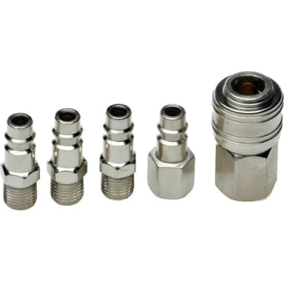 Afbeelding van *** Lucht Euro Koppeling Set 1/4&quot; 5 delig Compressor Aansluitind van Heble®