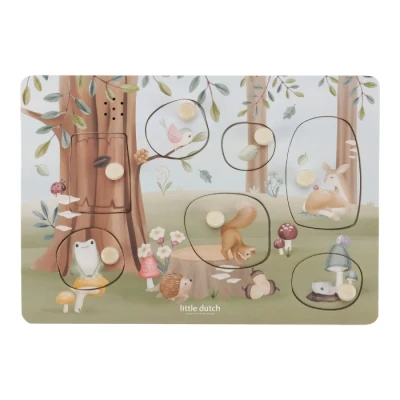 Afbeelding van Little Dutch Geluidenpuzzel hout Forest Friends FSC