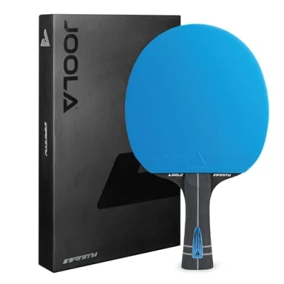 Afbeelding van JOOLA Infinity ITTF tafeltennisbatje met professionele carbon voor gevorderde spelers, high tech vezel, glasvezel, 7 laags racketblad