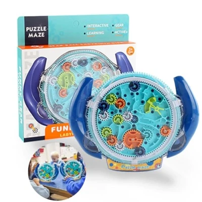 Afbeelding van Magnetisch Doolhof Spel, Labyrinth Puzzle, 3D Maze Labyrint met twee Stalen Kogel, Educatief Speelgoed voor jongens en Meisjes, Concentratie Leeruitdagingen Spellen