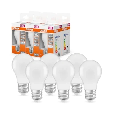 Afbeelding van OSRAM LED STAR CLASSIC A, Basis: E27, niet dimbaar, koel daglicht, 6500 K, 5,50 W, vervanging voor 40 W gloeilamp, set van 6