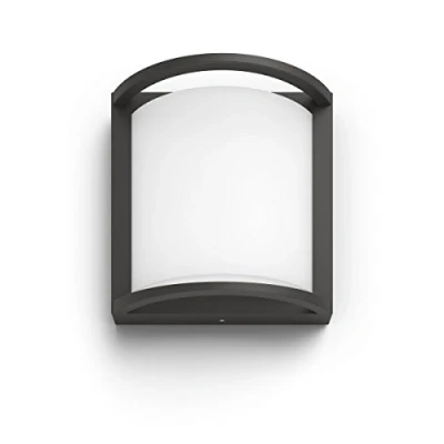 Afbeelding van Philips Mygarden Samondra Wandlamp Koel Wit Licht IP44 Weerbestendig Energiebesparend Muurlamp Buitenlamp Antraciet