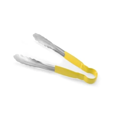 Afbeelding van HENDI Serveertang HACCP, handvat volgens HACCP norm, keukentang, voedseltang, grilltang, kooktang, saladetang, (L)250mm, roestvast staal, geel