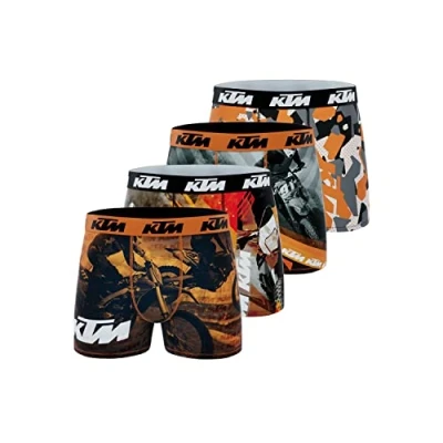 Afbeelding van KTM Boxershorts voor heren, microvezel, ademend en stretch (4 stuks), Zwart, XXL
