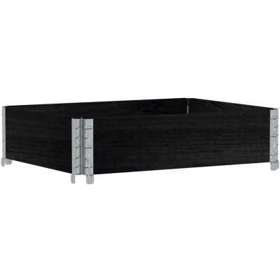 Afbeelding van vidaXL Plantenbak 80x60 cm massief grenenhout zwart