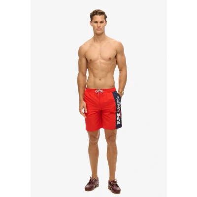 Afbeelding van Superdry LOGO Zwemshorts, Heren, Maat: Small, Apple red