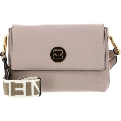 Afbeelding van COCCINELLE Leren Schoudertas Liya Signature Handbag Grained Leather Rosette Beige