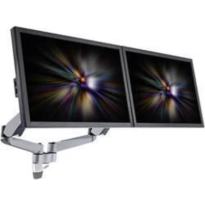 Afbeelding van SpeaKa Professional SP 1624884 Superflex Monitor wandbeugel 2 voudig 25,4 cm (10) 68,6 (27) Zilver zwart In hoogte verstelbaar, Kantelbaar, Zwenkbaar,
