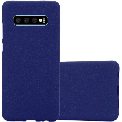 Afbeelding van Cadorabo Hoesje geschikt voor Samsung Galaxy S10 PLUS in FROST DONKER BLAUW Beschermhoes gemaakt van flexibel TPU silicone Case Cover