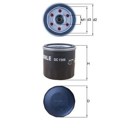 Afbeelding van Mahle Original Oliefilter OC 1566