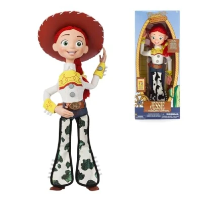Afbeelding van Disney Store officiële Jessie, Toy Story figuur uit, 35 cm, met meer dan 10 Engelse zinnen en geluiden, kan contact maken andere figuren, verwijderbare hoed, voor 3 jaar ouder
