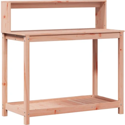 Afbeelding van Oppottafel met schappen 108x50x109,5 cm massief douglashout