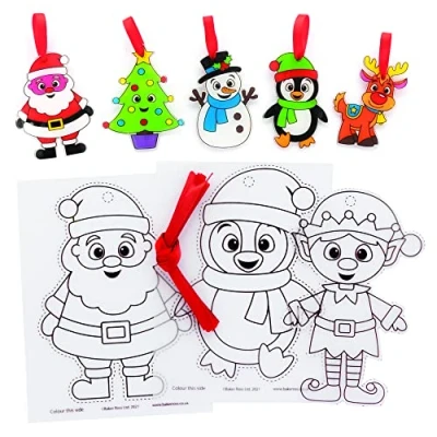 Afbeelding van Baker Ross FE991 Kerst krimpende versiering Set van 10, decoraties voor kinderen om te maken en weer geven, creatieve activiteiten kinderen, ideaal kerstkunst knutselproject