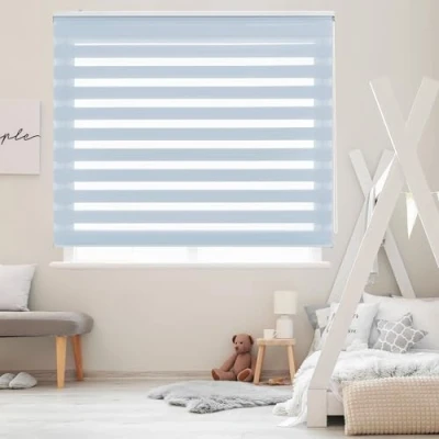 Afbeelding van Blindecor Lira dubbel rolgordijn voor nacht en dag, hemelsblauw, 80 x 180 cm