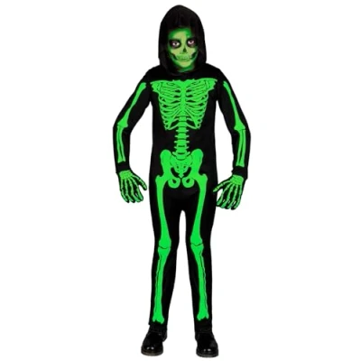 Afbeelding van Widmann Spook &amp; Skelet Kostuum Misselijkmakend Groen Kind Groen, Zwart Maat 158 Halloween Verkleedkleding