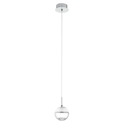 Afbeelding van EGLO Montefio 1   Hanglamp   1 Lichts   Chroom   Glas, Kristal   Wit