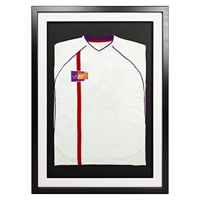 Afbeelding van Vivarti DIY Junior 3D gemonteerd sportshirt display frame 50 x 70 cm zwart frame, witte houder, zwarte rugkaart