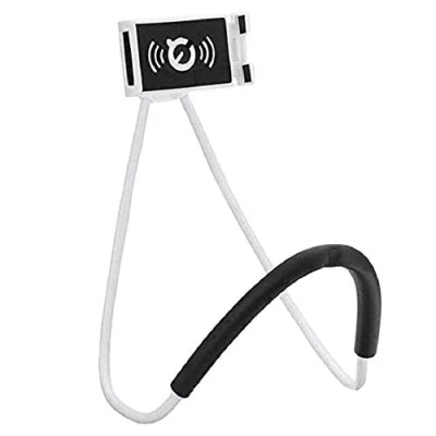 Afbeelding van telefoonhouder, 360 graden draaibaar, houder om de hals, flexibel, mobiele luie beugel voor bed, multifunctioneel, smartphone, bureau, verstelbaar, (wit)