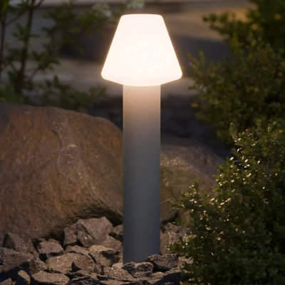 Afbeelding van Konstsmide 7272 302 Barletta Staande buitenlamp Spaarlamp E27 18 W Acrylglas mat, Grijs