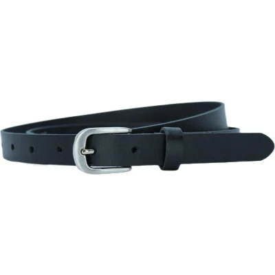 Afbeelding van Smalle Riem Dames zwart Echt leren Smal Taillemaat 80 pantalon Pak Nette