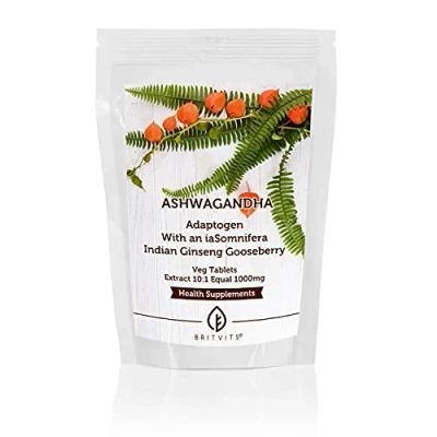 Afbeelding van Ashwagandha x90 tabletten BRITVITS Adaptogenextract 10:1 1000mg Indiase ginseng kruisbes