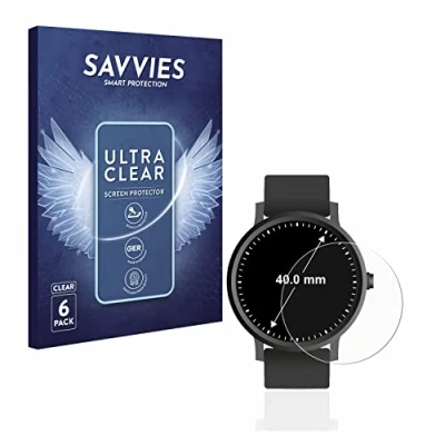 Afbeelding van Savvies (6 Stuks) Schermbeschermer voor Horloges (Rond, ø: 40 mm) Screen Protector Ultra Transparant