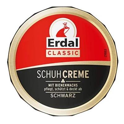 Afbeelding van Erdal 75 ml Dose Classic schoencrème met bijenwas, zwart voedende oliën, verzorgt en verfrist de kleur, 1 x ml,