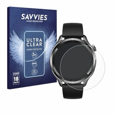 Afbeelding van Savvies Screenprotector voor Xiaomi Watch S4 Folie Beschermfolie transparant (18 Stuks)