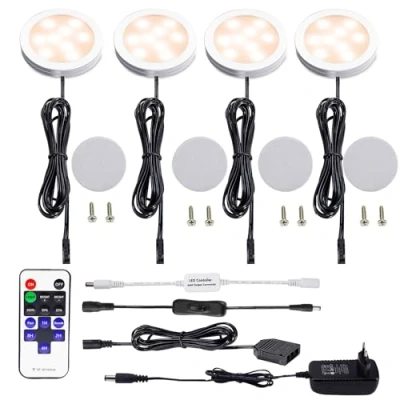 Afbeelding van AIBOO led onderbouwlamp, dimbaar, complete set, kastverlichting, met afstandsbediening, vitrineverlichting, led, warm wit, 2700 K, keuken, set inclusief alle accessoires