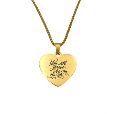 Afbeelding van Ketting RVS Hart Goud You Will Forever Be My Always