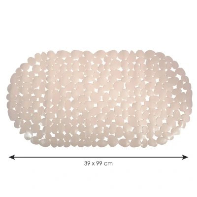 Afbeelding van MSV Douche/bad anti slip mat badkamer pvc beige 39 x 99 cm Badmatjes