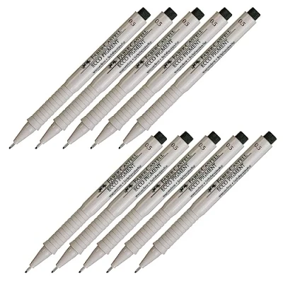 Afbeelding van Faber Castell 205064 Inktstift Ecco Pigment, 0,5 mm, zwart, 10 stuks