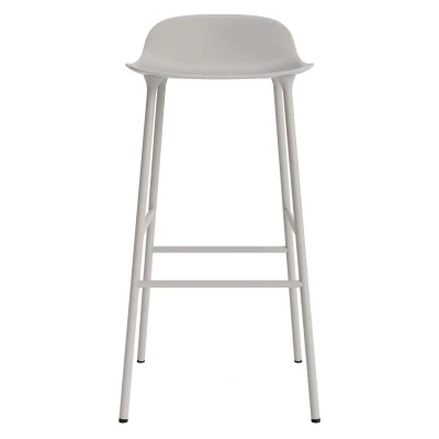Afbeelding van Normann Copenhagen Form Barstool Barkruk 75 Cm Met Stalen Onderstel Warm Grijs