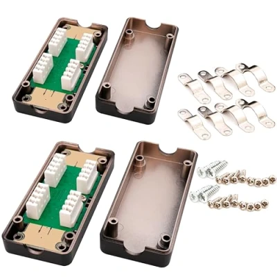 Afbeelding van BIGtec CAT.7 LSA verbindingsdoos voor installatiekabel 2 stuks aansluitmodule netwerkkabel verbindingsmodule kabel CAT5 CAT6 CAT7 afgeschermde behuizing verbindt reparaties verlengt ethernetkabel