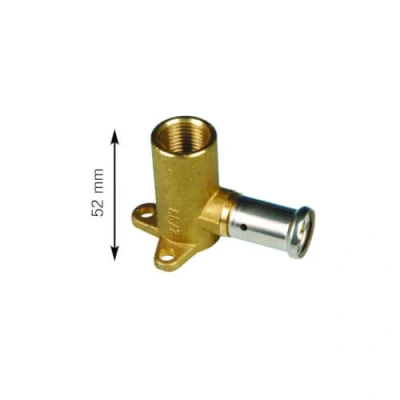 Afbeelding van Henco messing pers muurplaat H=52 mm