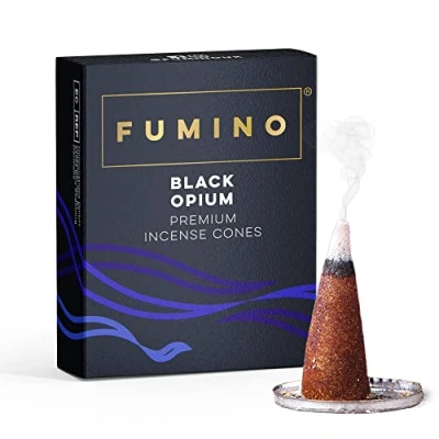 Afbeelding van Fumino® Black Noir Fresh Wierook Kegels 20 per Doos Masala Agarbatti Joss Geur voor Ontspanning en Meditatie, Huis Decoratie