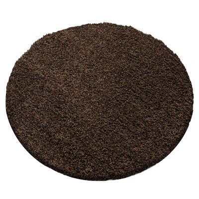 Afbeelding van Rond hoogpolig vloerkleed Sade Bruin Ø 120cm Adana Carpets