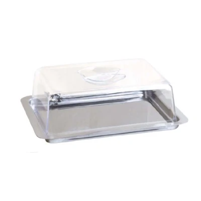 Afbeelding van APS Freshness Box hoge kwaliteit dienblad met bonnet Made in Germany duurzaam, stapelbaar, niet vaatwasmachinebestendig en gemaakt van roestvrij staal 25 x 19 7cm