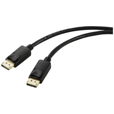 Afbeelding van Renkforce RF 5771514 DisplayPort kabel Aansluitkabel stekker, stekker 2.00 m Zwart Rond