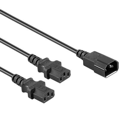 Afbeelding van Allteq Apparaatsnoer 2x C13 naar C14 Verlengkabel 3 meter Zwart